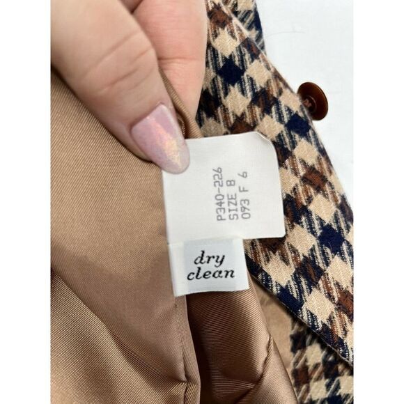Pendleton Blazer Jacket Equestrian Houndstooth Wool Double Breast Boxy Vintage - Picture 5 of 12